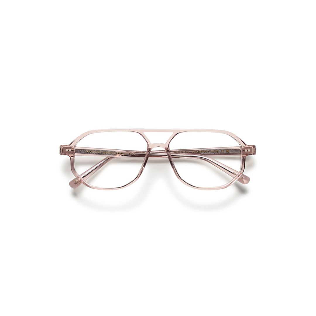 Or-Gaz-O Gazeektal Translucent Light Pink Geometric Eyeglasses
