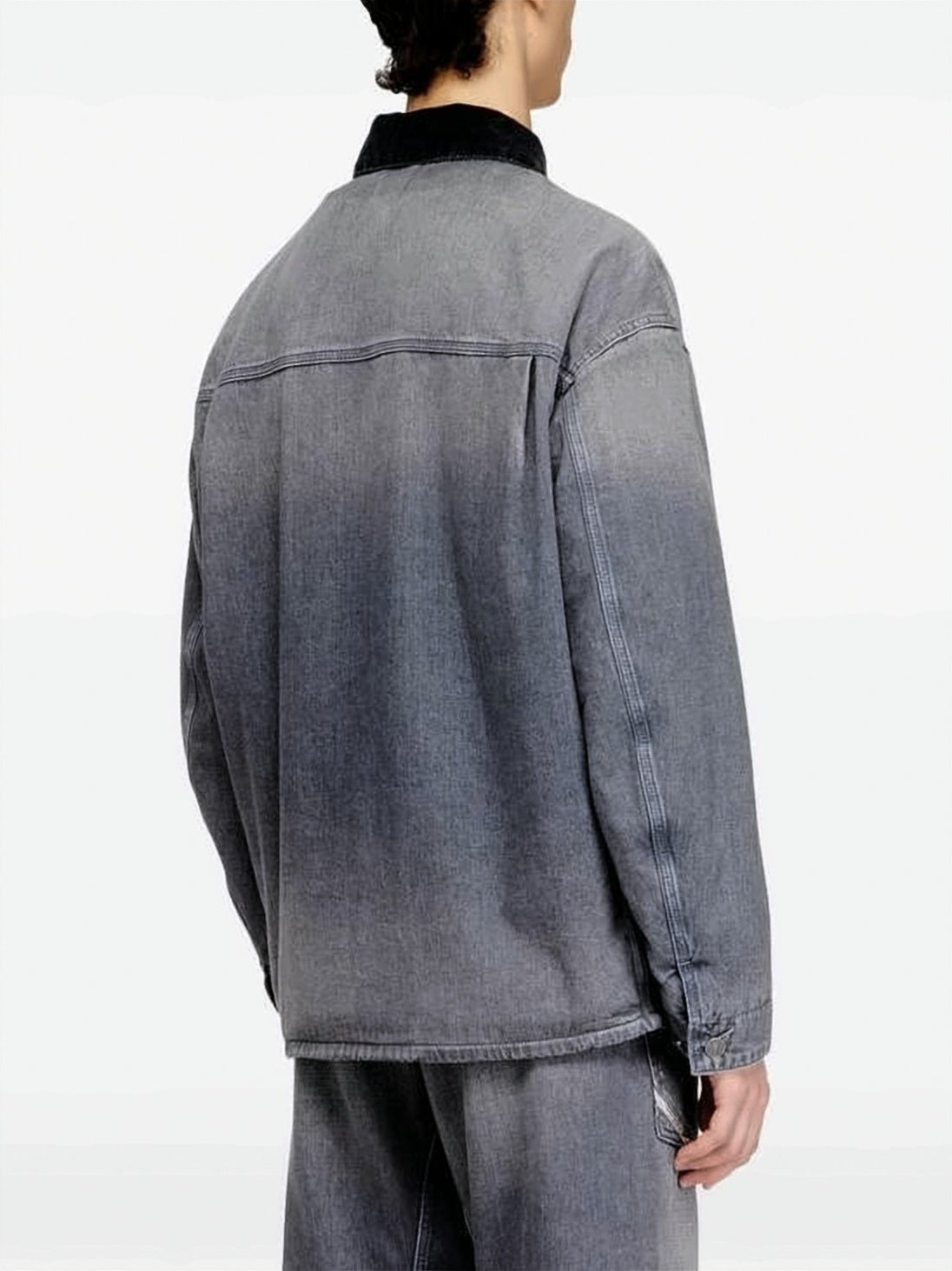 Relaxed-Fit Faded Grey Denim Jacket