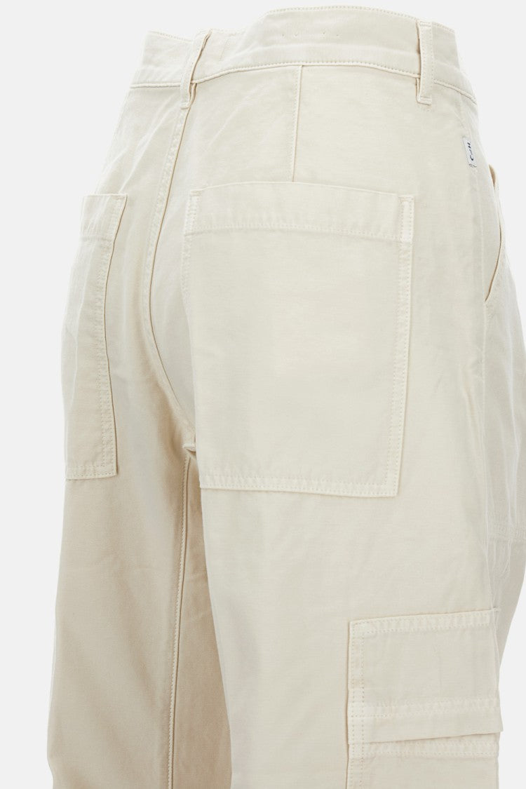 Relaxed Fit Beige Cargo Jeans