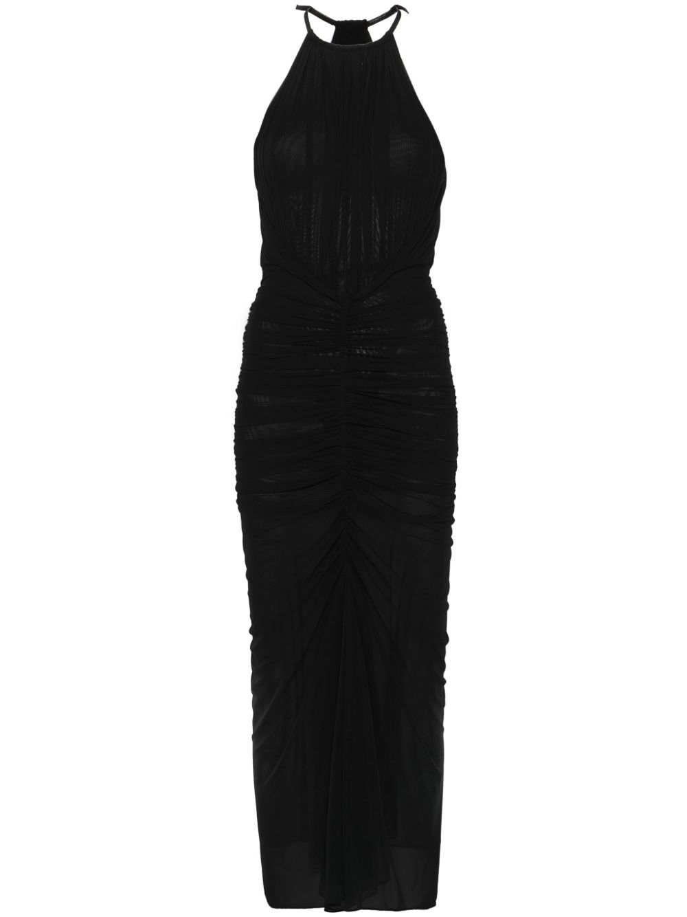 Halterneck Black Midi Dress