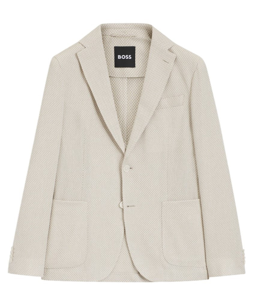 Patterned Cotton Blend 2 Button Jacket