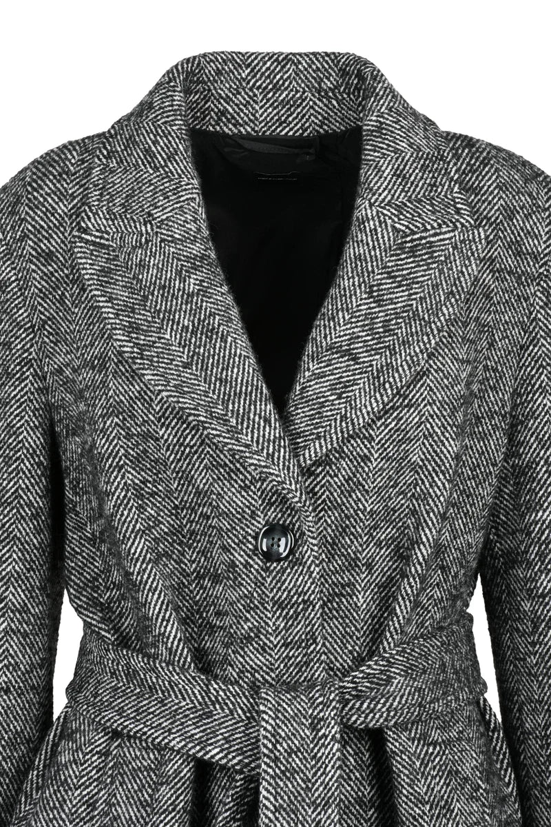 Herringbone Coat - Black