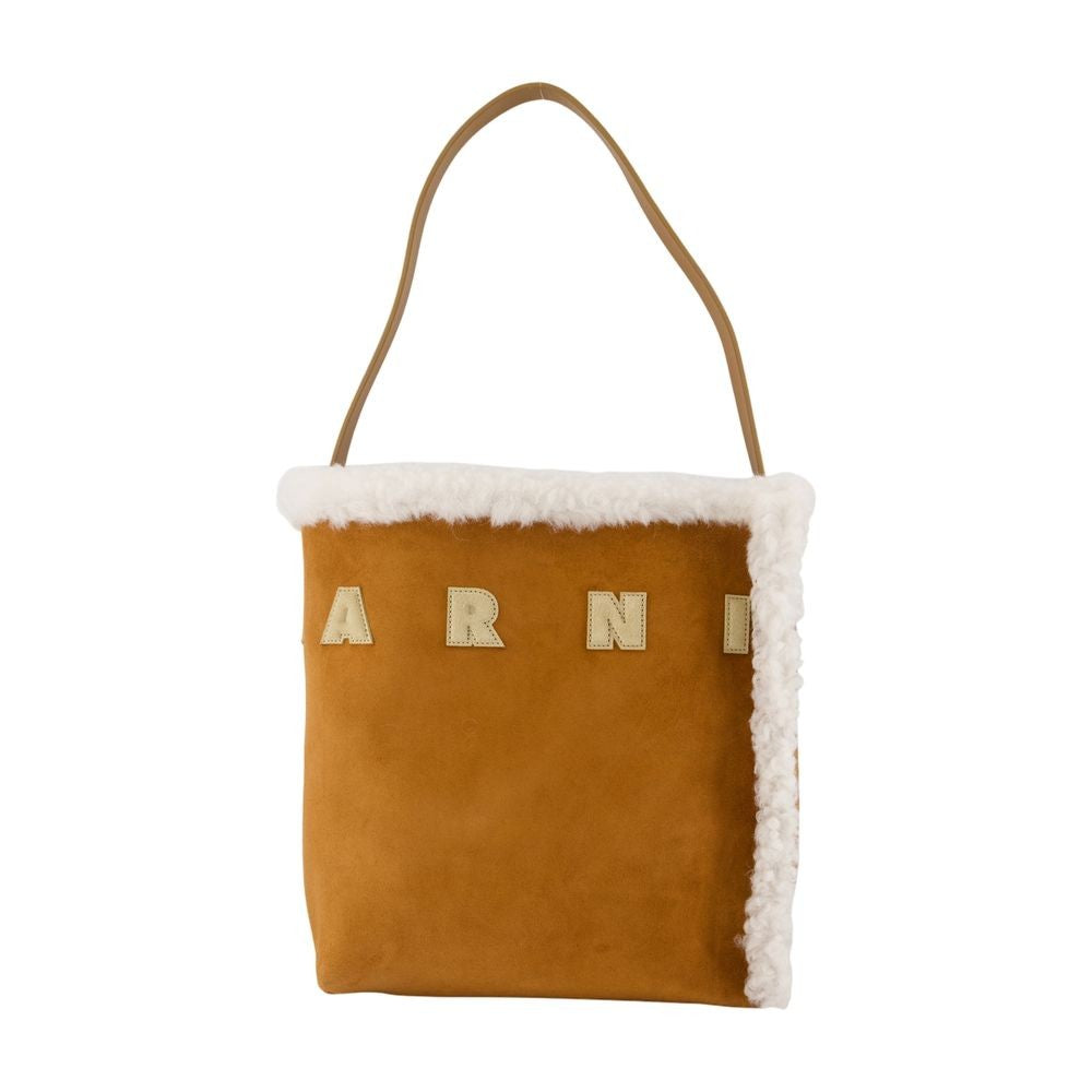 Torebka Museo Mini Shopper - Skórzana - Brązowa