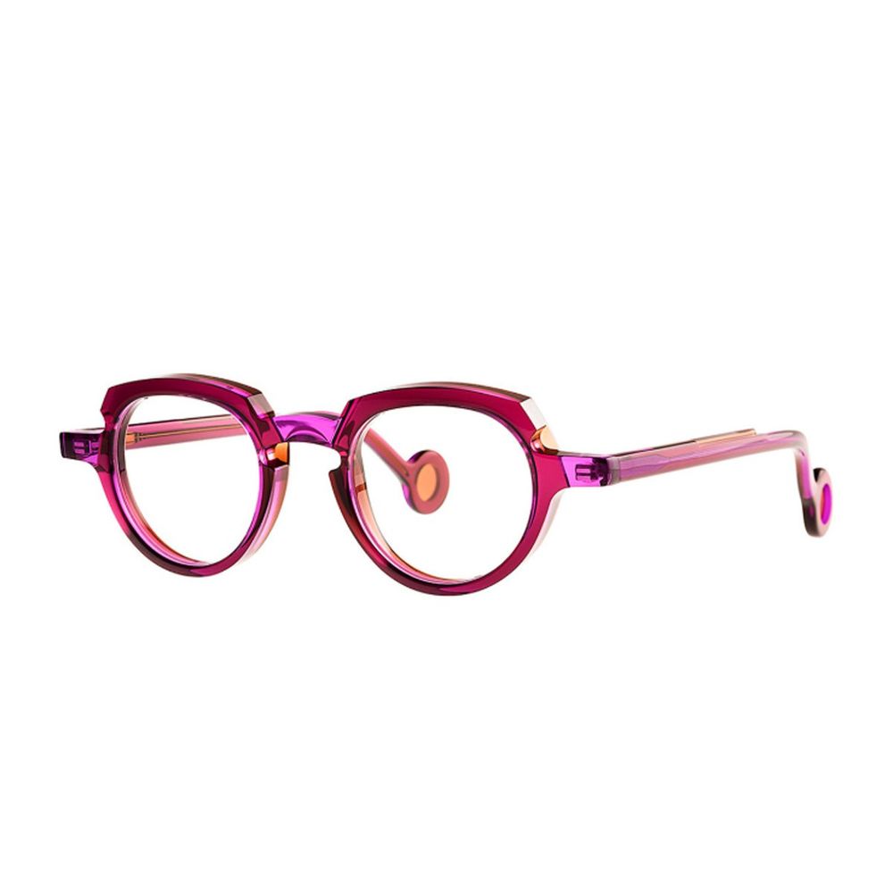 Translucent Phantos-Shaped Eyewear with Unique Curled Temples