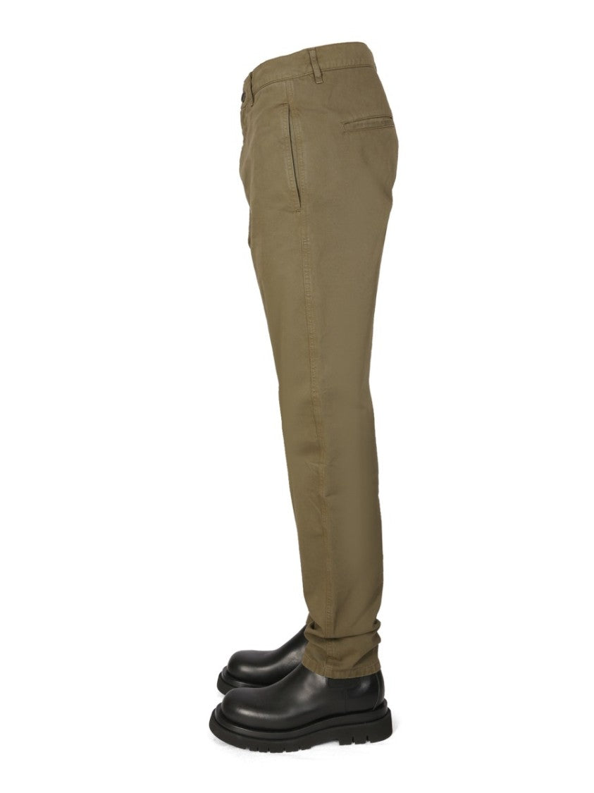 Straight-Leg Chino Pants With Zipper