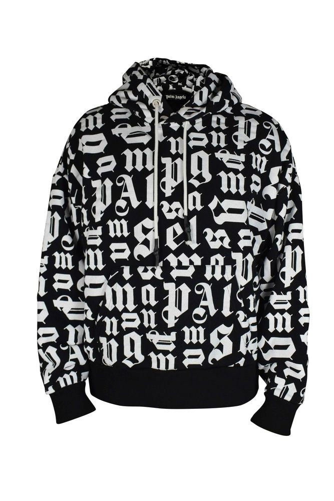 Palm Angels Broken Monogram Hoodie With Drawstrings
