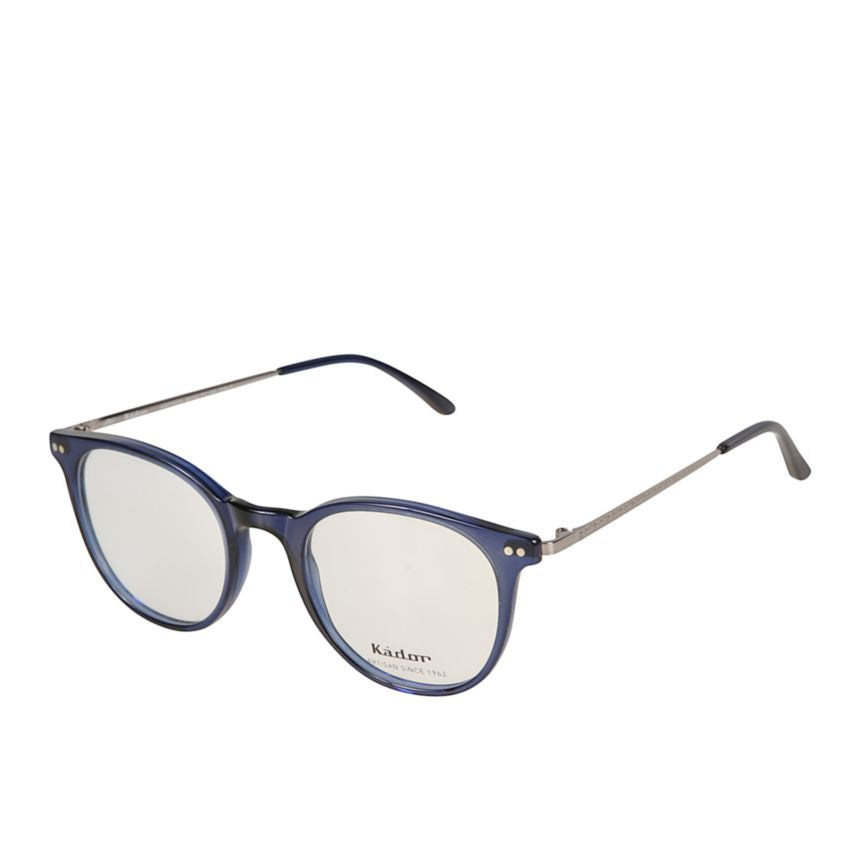 Harry Rounded Frame Eyeglasses with Translucent Deep Blue Front