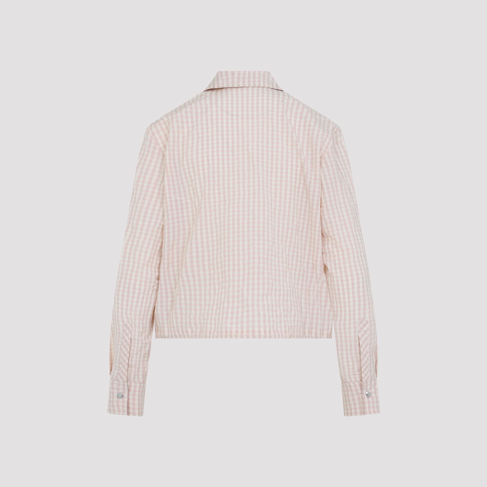 Cropped Gingham Jacket with Classic Collar
