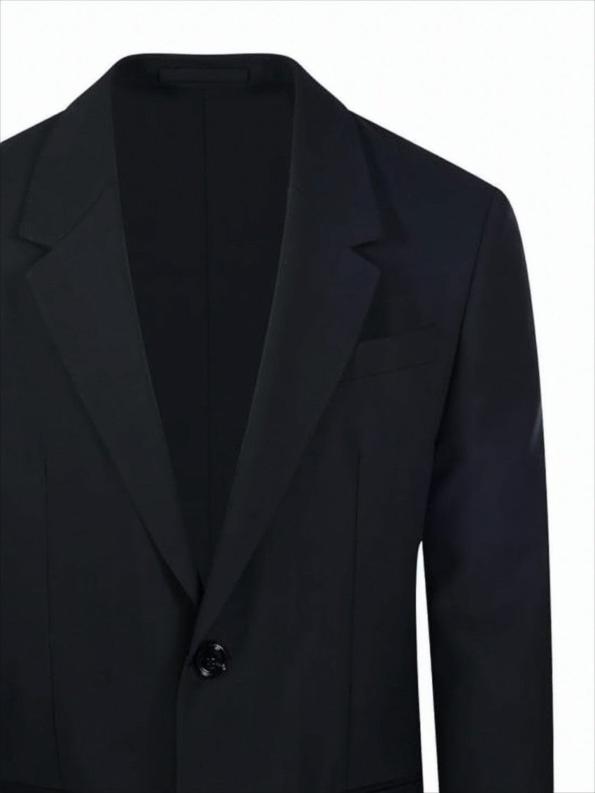 Tailored Black Wool Suit Jacket with Notched Lapel