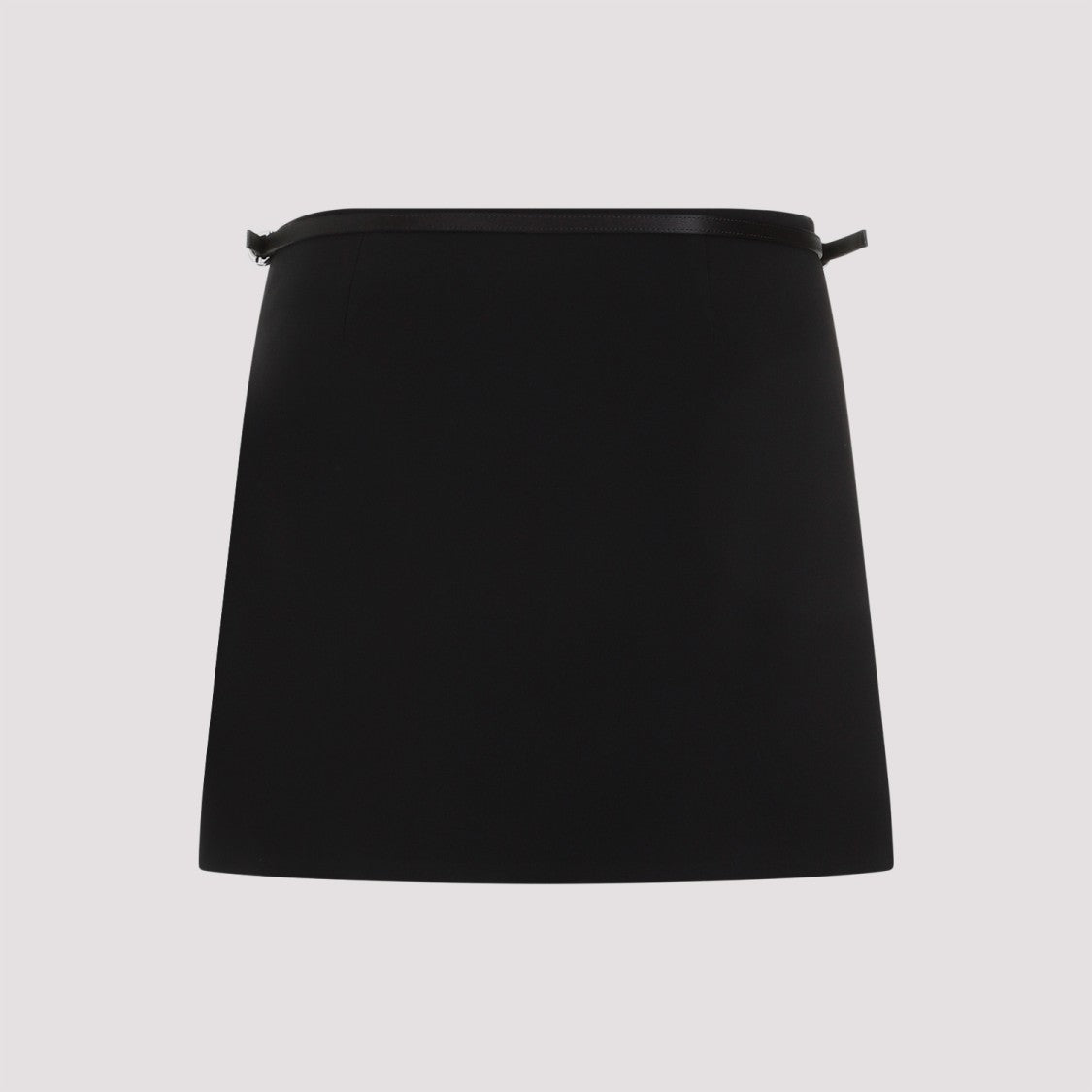 Black Acetate Mini Wrap Voyou Skirt