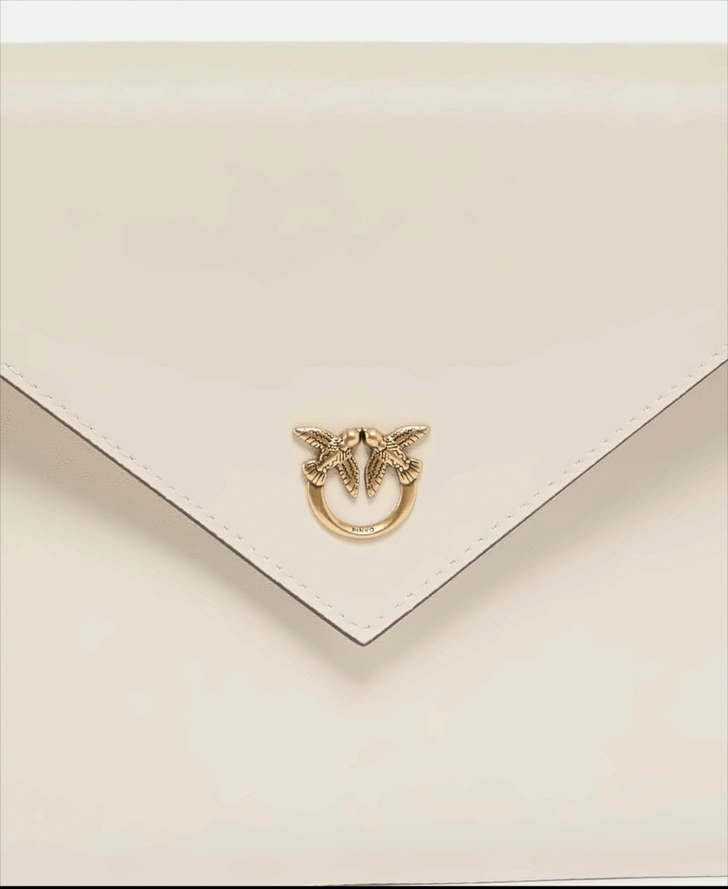 Envelope Design White Leather Clutch