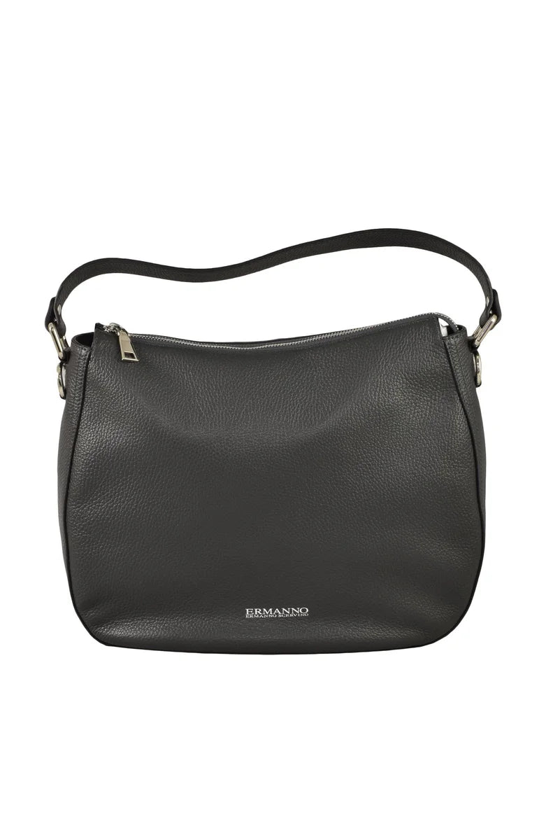 Leather Hobo Bag - Grey