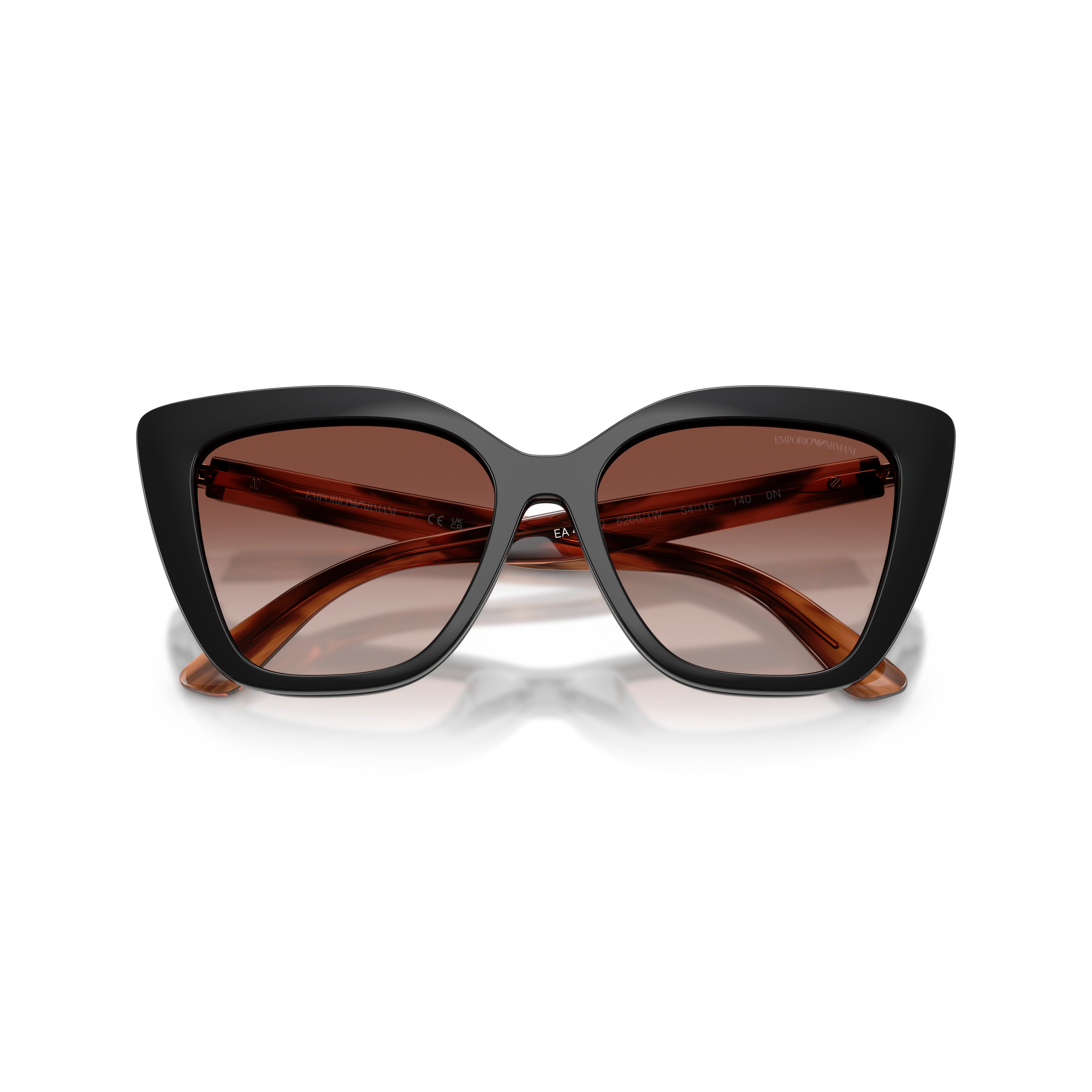 0ea4254u Bold Cat-Eye Sunglasses with Tortoiseshell Temples