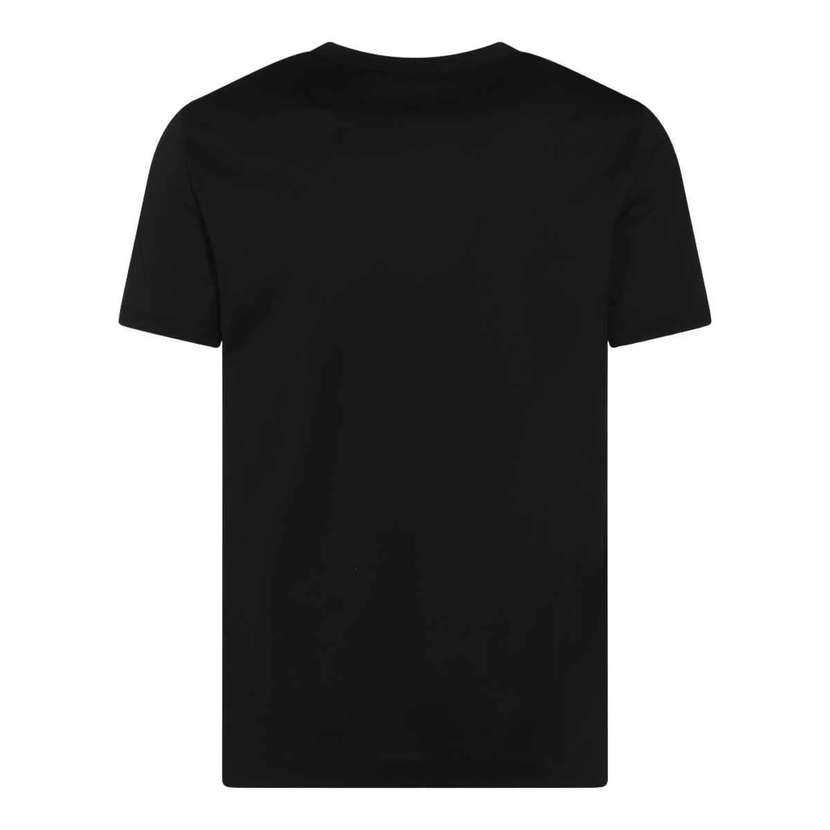 Classic Black Crew Neck T-Shirt with Emblem