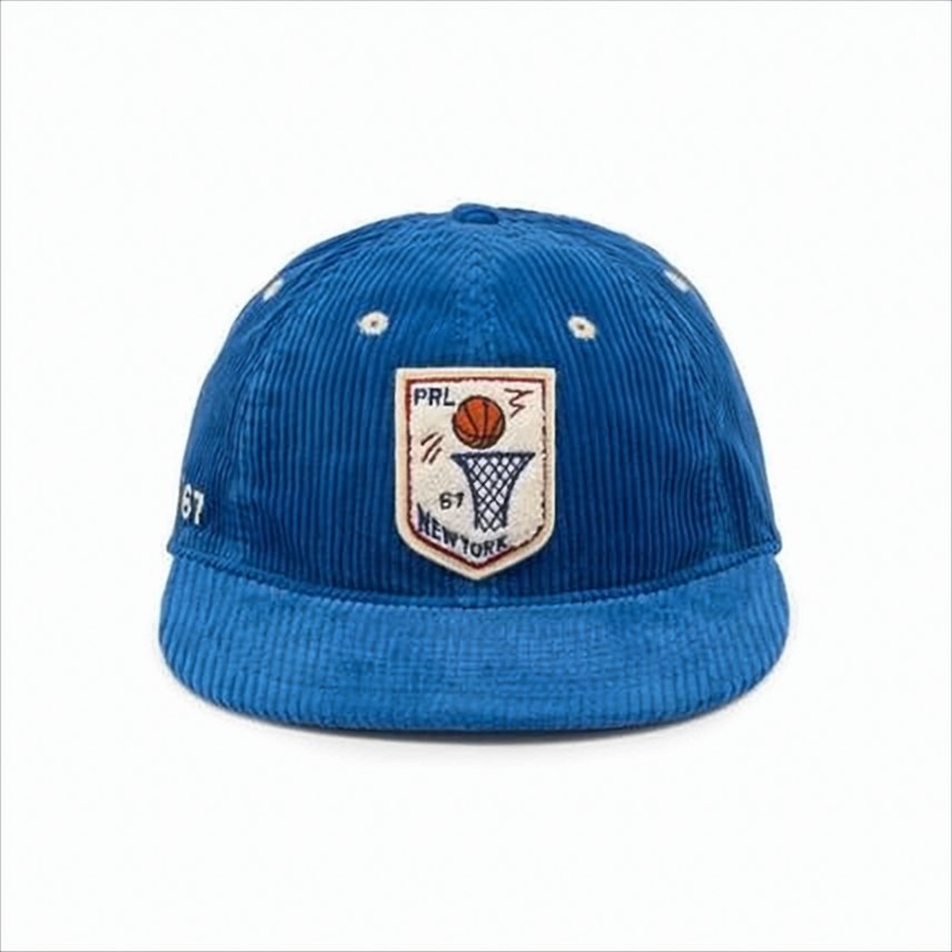 Corduroy Texture Cap with Embroidered Patches
