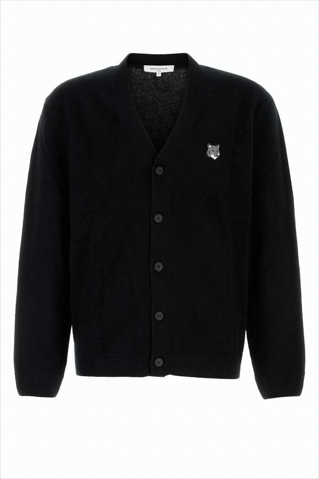 Cropped Black Lambswool Cardigan