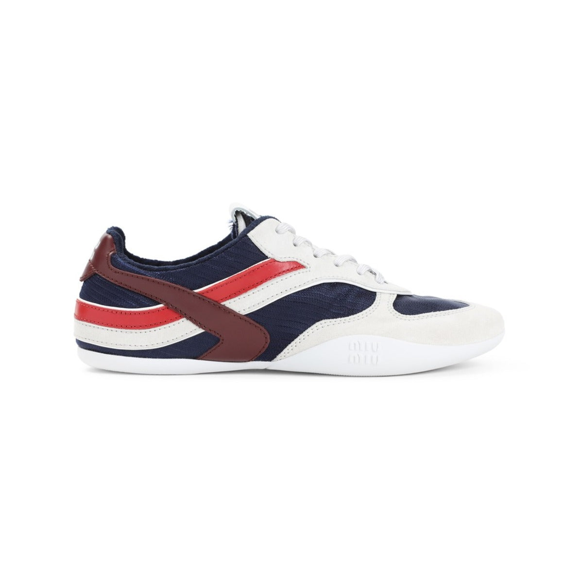 Navy And White Leather Sneakers