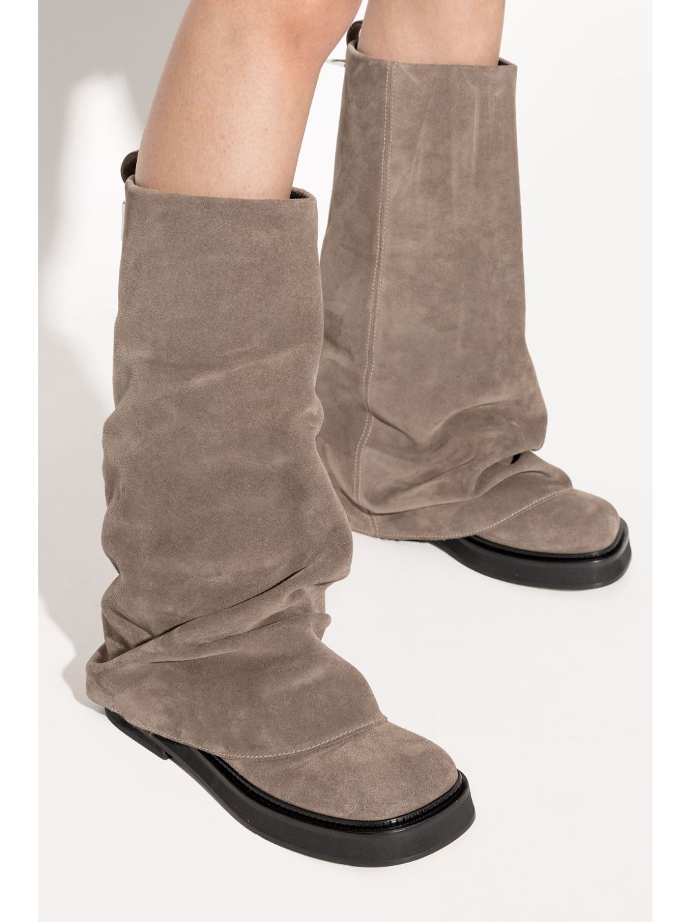 Soft Suede Slouchy Combat Boots