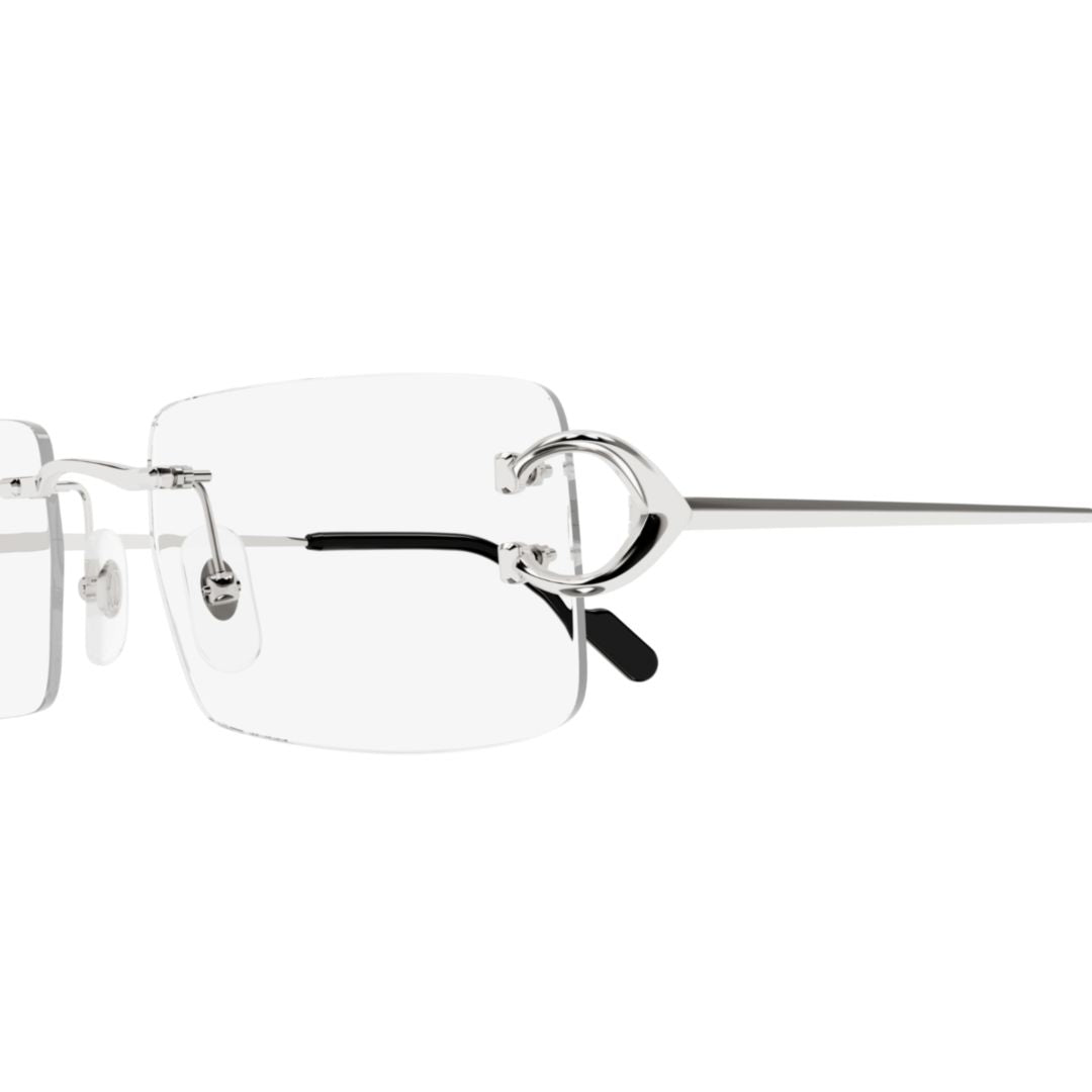 Rimless Rectangular Eyeglasses With Distinctive Metal Detail