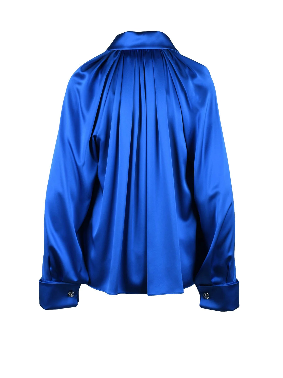 Blue Silk Satin Women Shirt
