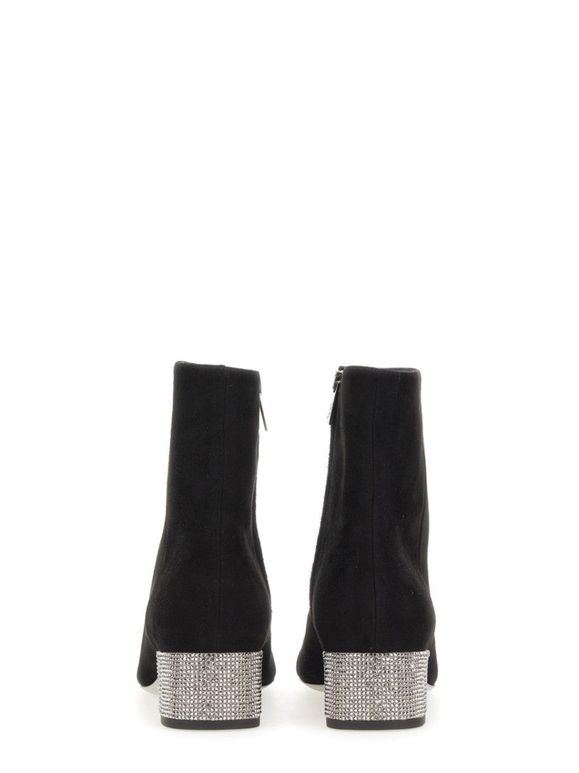 Rhinestone-Embellished Ankle Boots