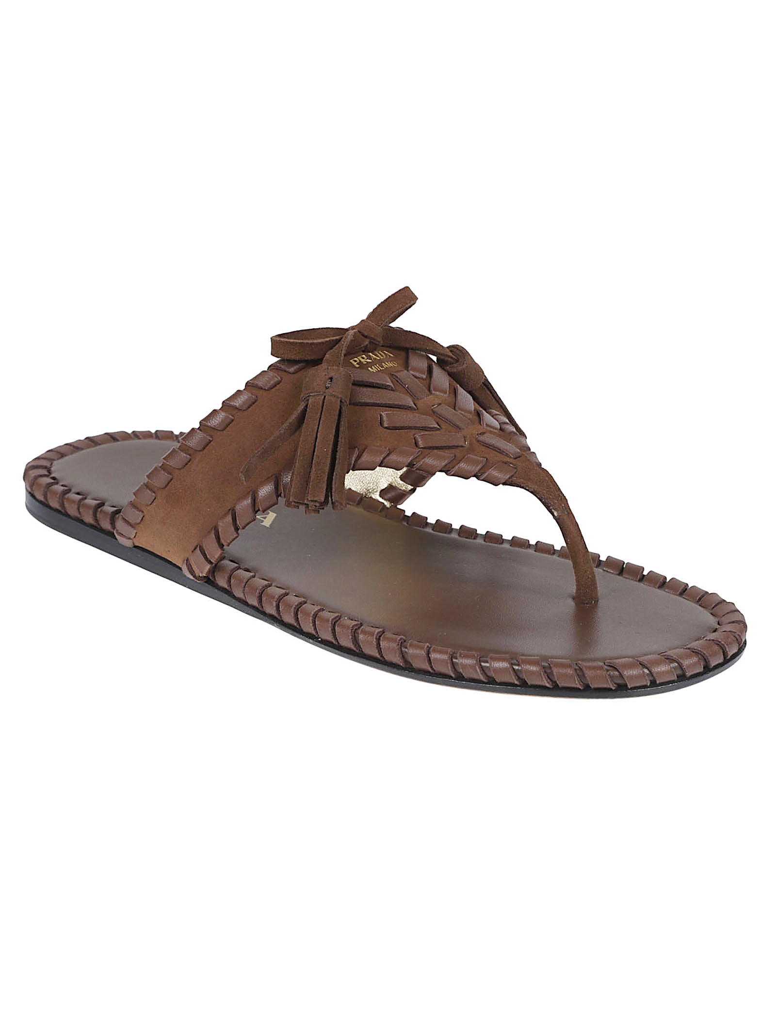 Flat Sandals with Wide Suede Strap