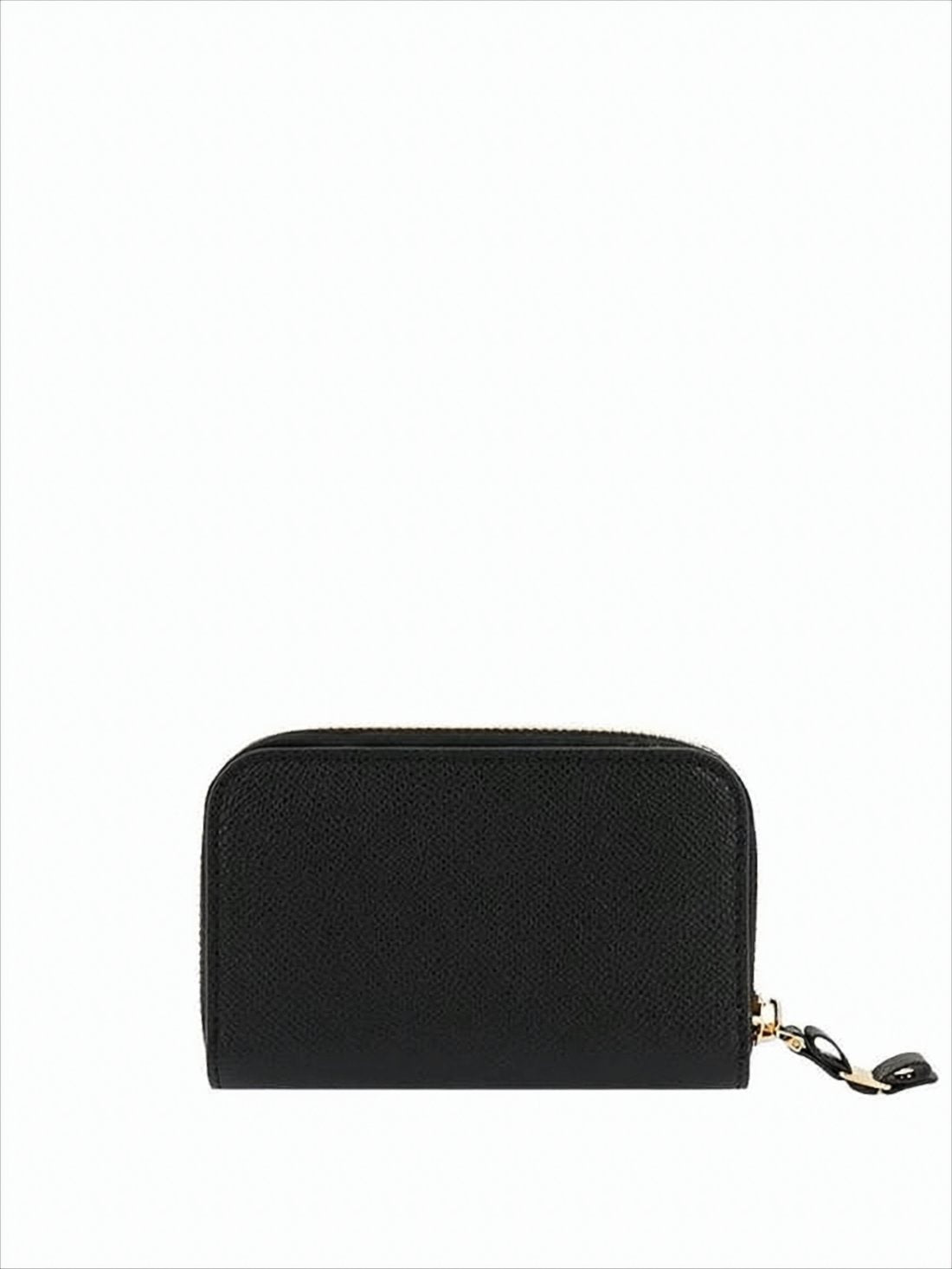 Textured Zip-Around Wallet with Bow Detail