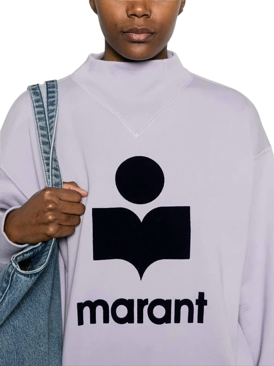 Relaxed-Fit Long-Sleeve Sweatshirt with Mock Neck