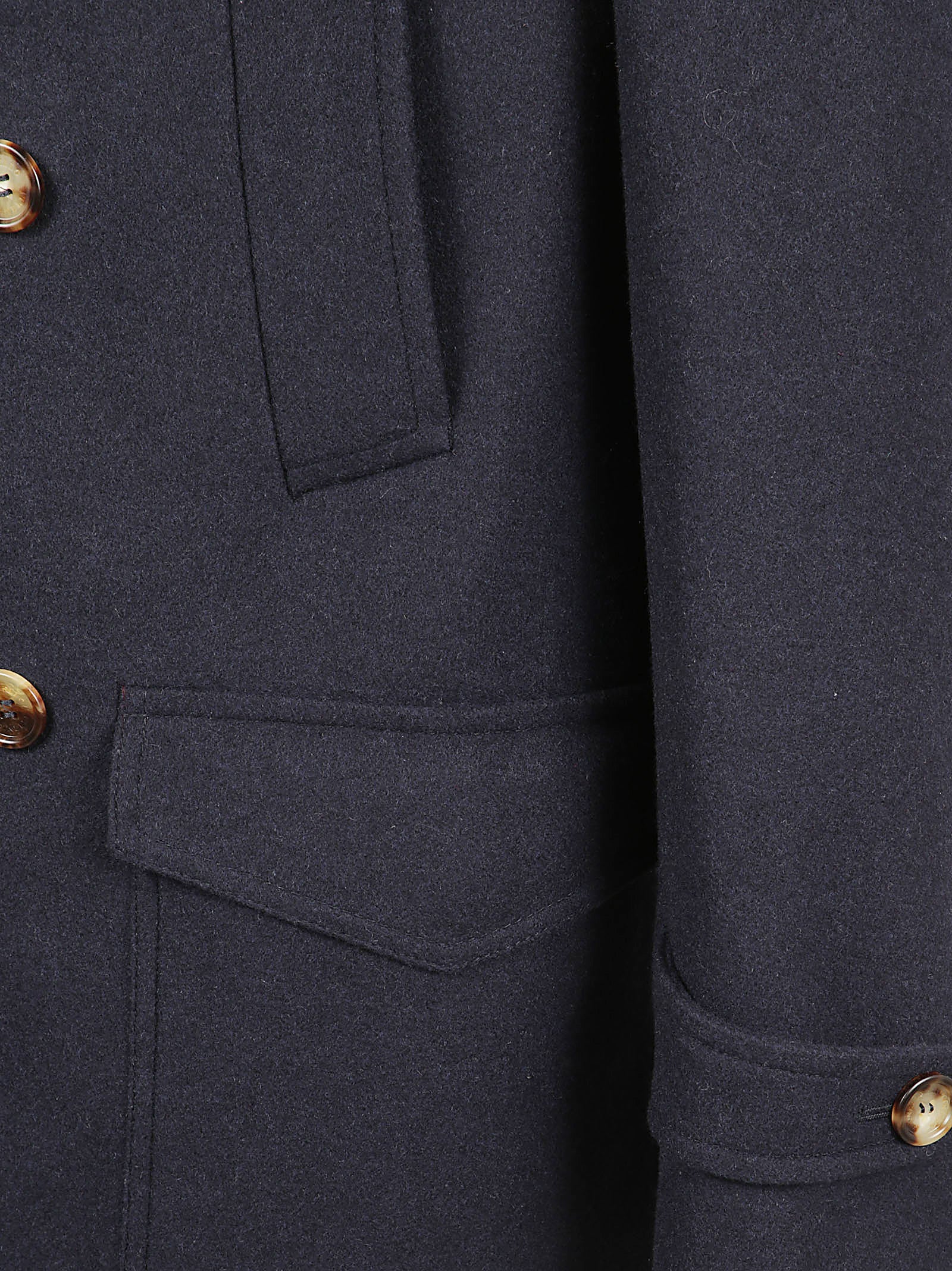 Short Double-Breasted Coat In Soft Wool