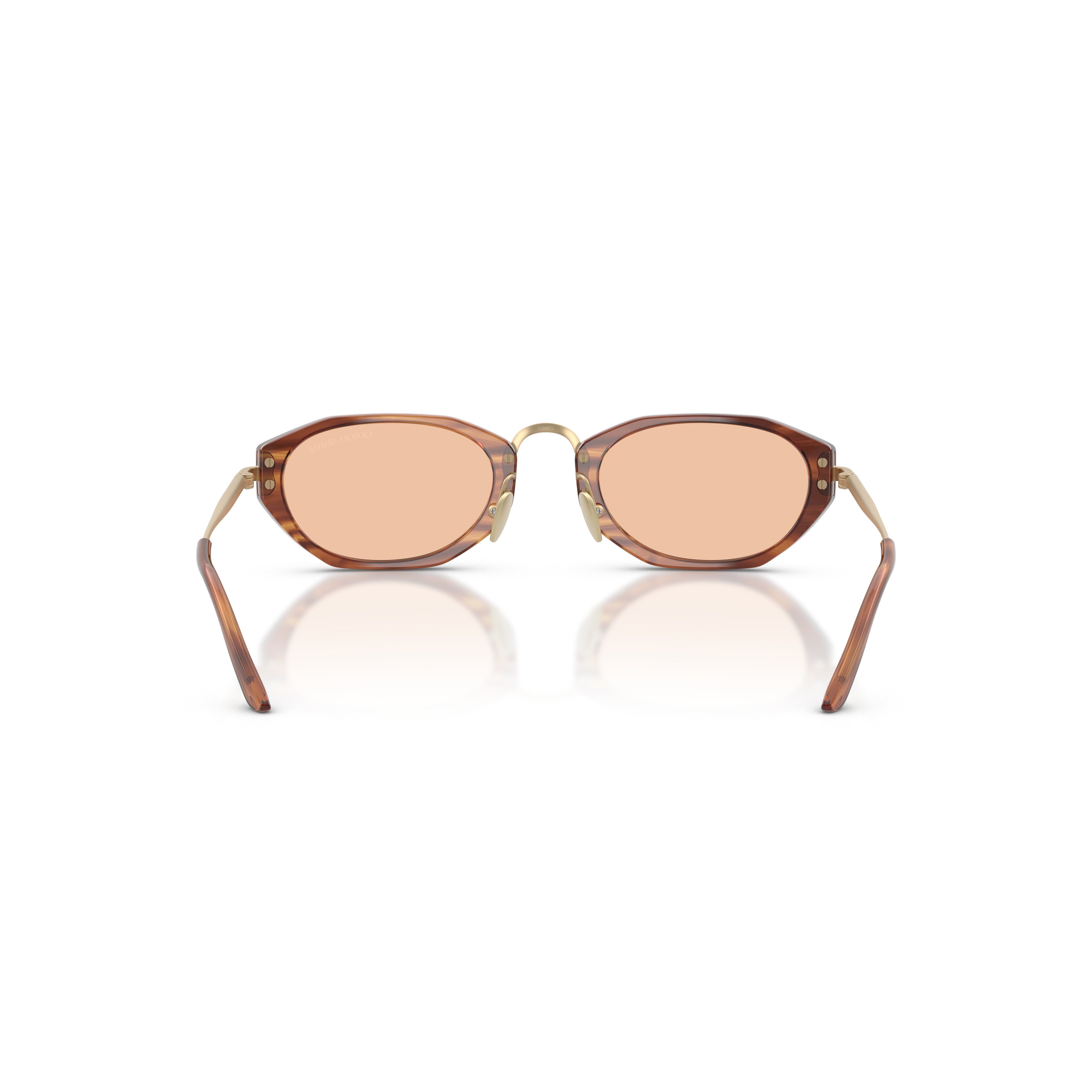 0ar8242 Angular Geometric Sunglasses with Translucent Brown Frame