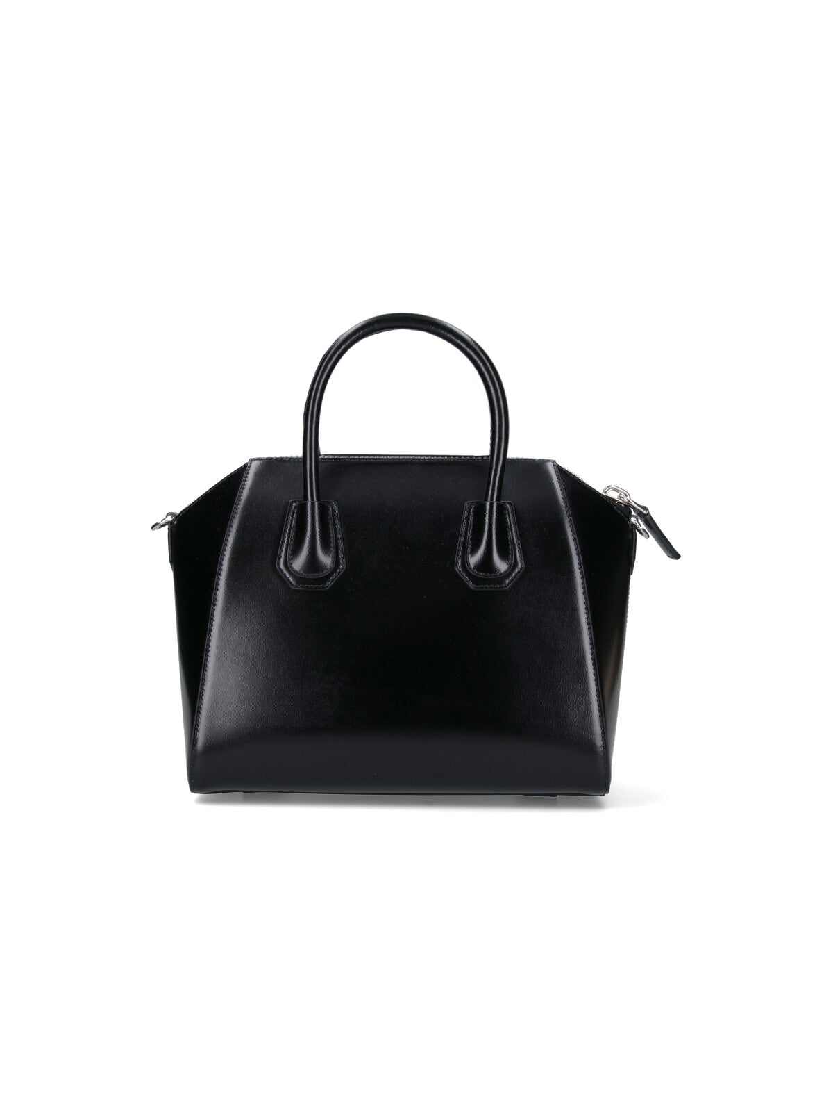 Structured Black Calf Leather Antigona Handbag