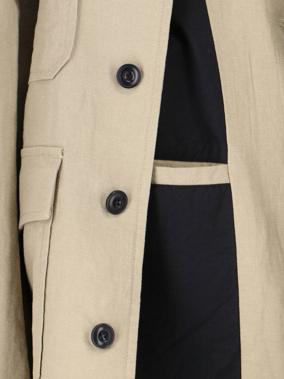 Minimalistic Beige Jacket With High Collar And Zipper Closure