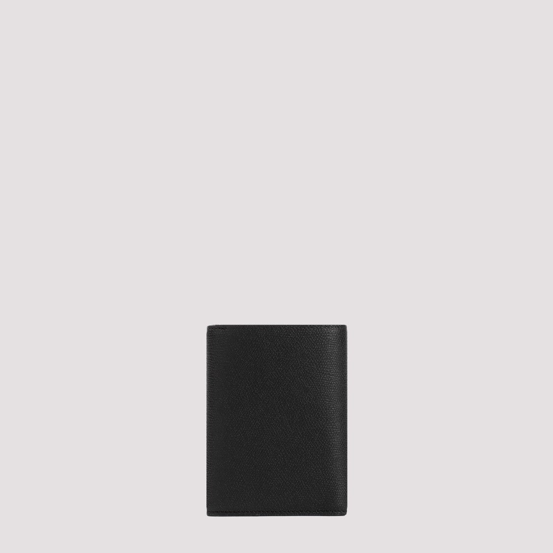 Compact Black Calf Leather Iside Wallet