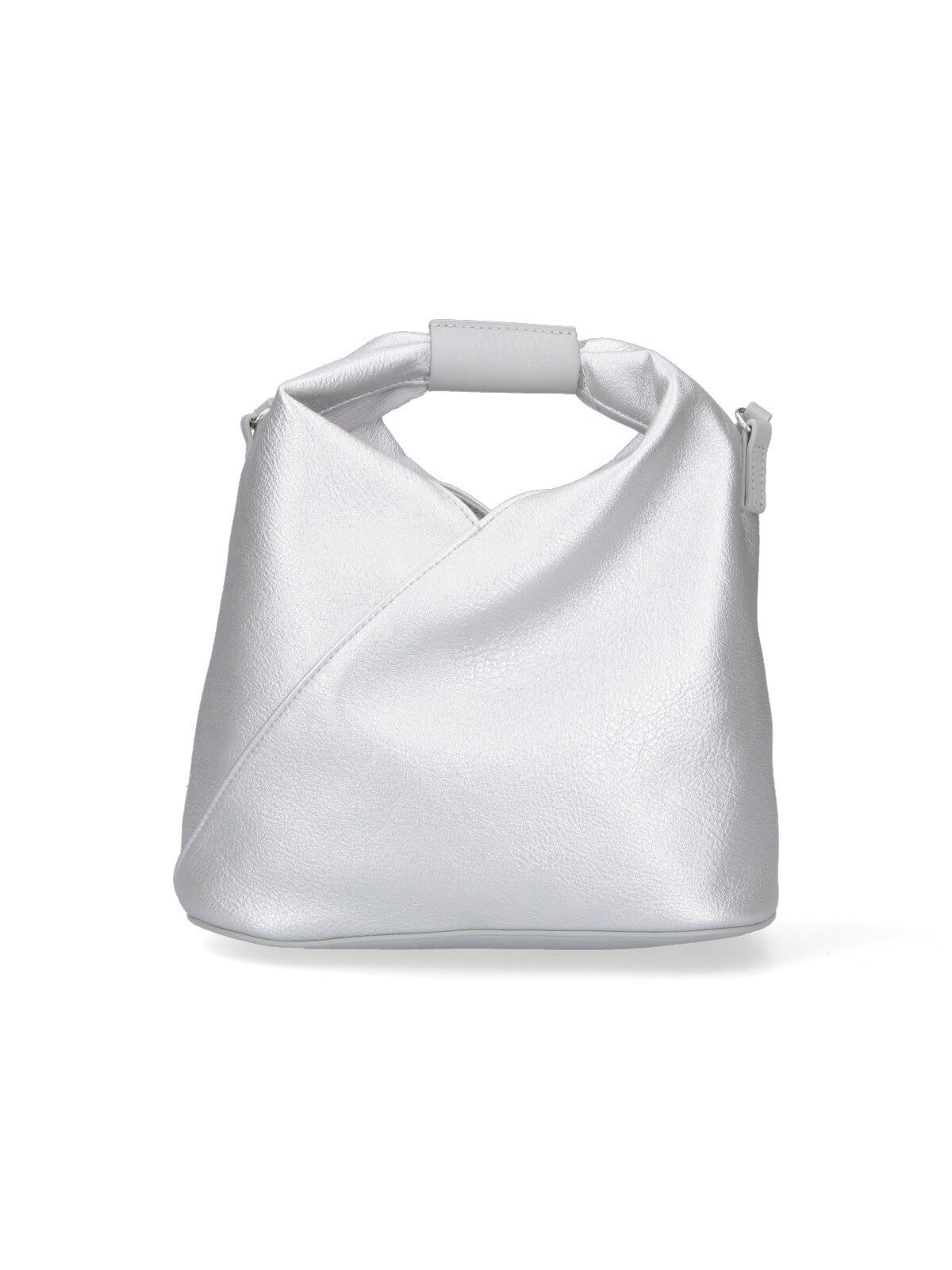 Structured Silver Handbag With Minimalist Aesthetic
