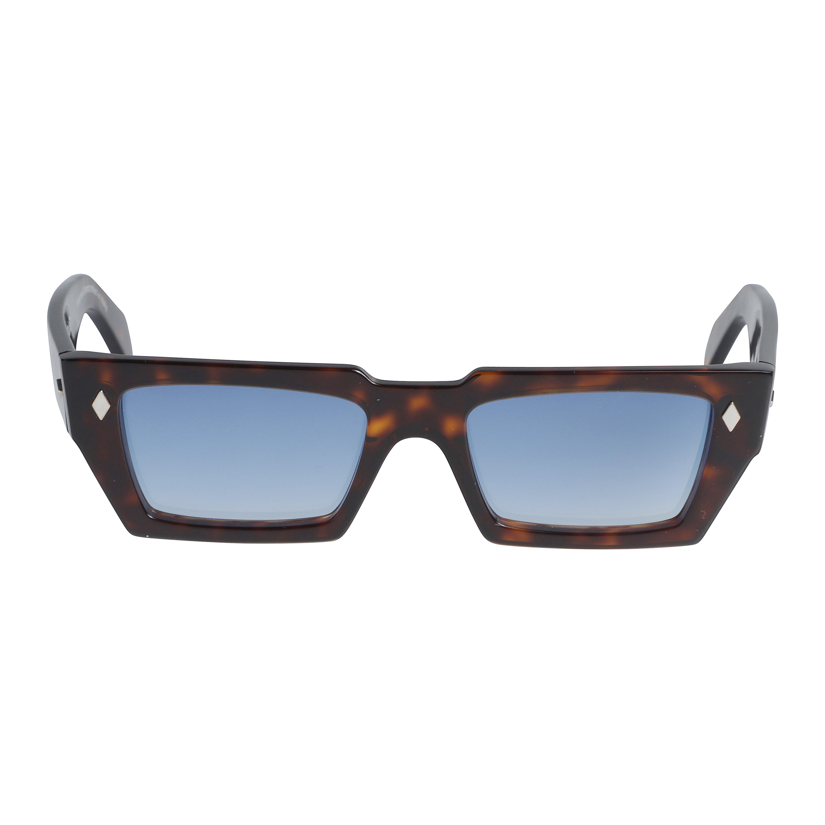 Disko Rectangular Tortoiseshell Sunglasses with Gradient Blue Lenses