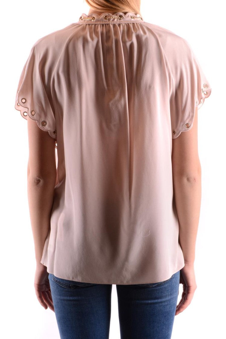 Silk Blouse With Flutter Sleeves
