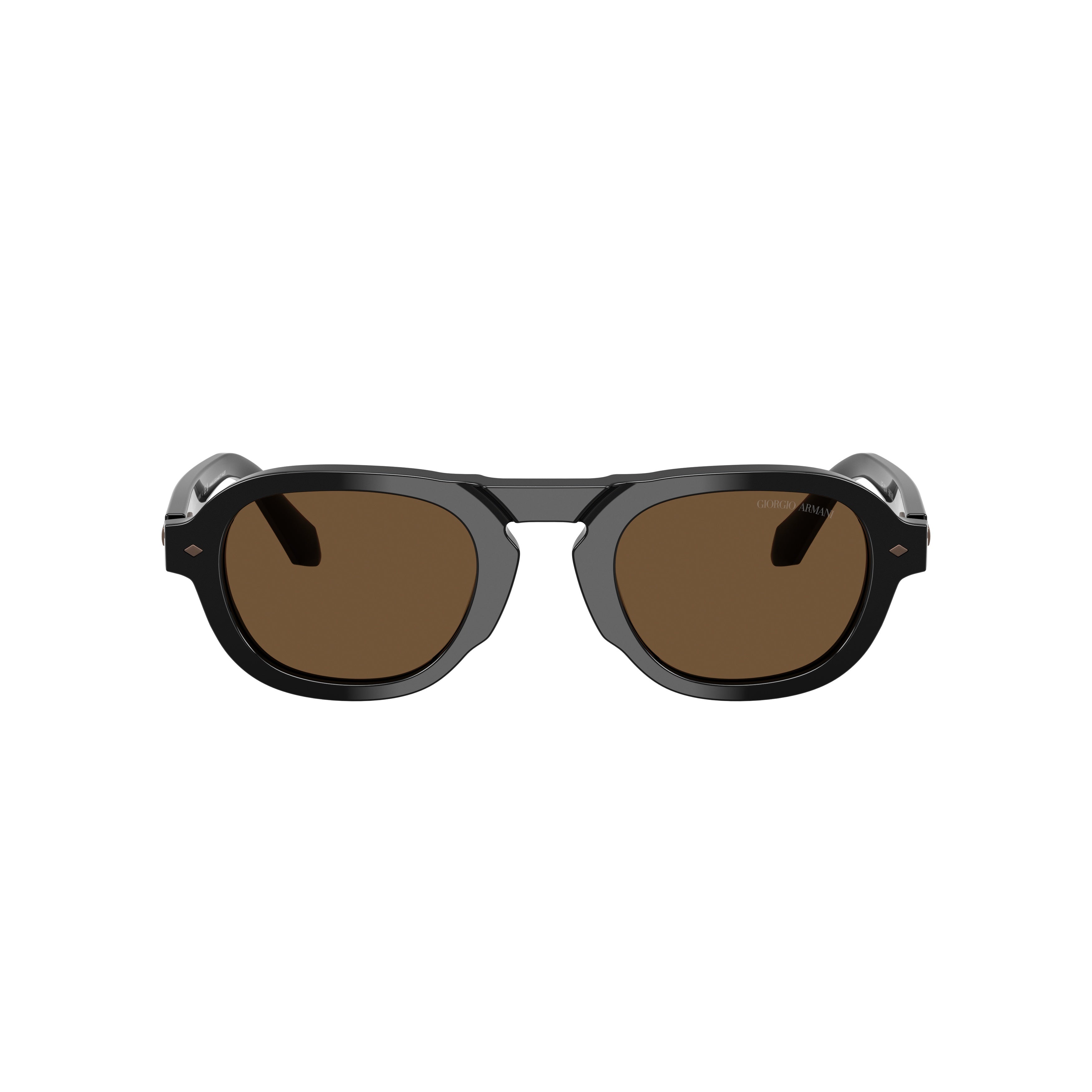 0ar8244 Bold Black Acetate Sunglasses with Warm Brown Lenses