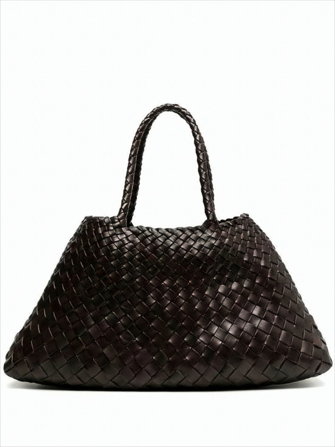Intricate Woven Buffalo Leather Tote Bag