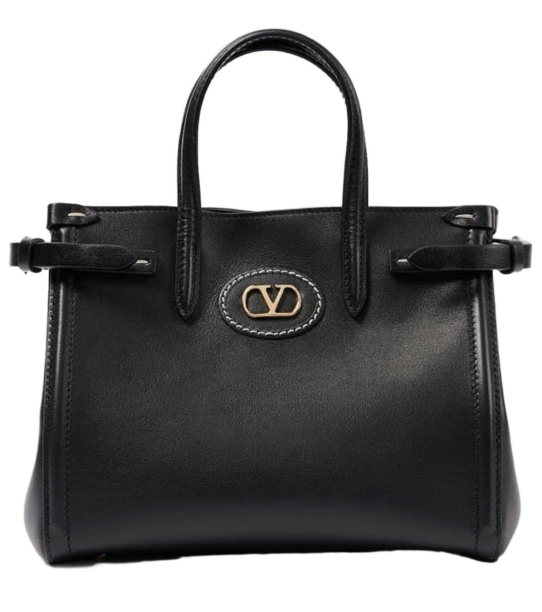 Sleek Black Structured Tote