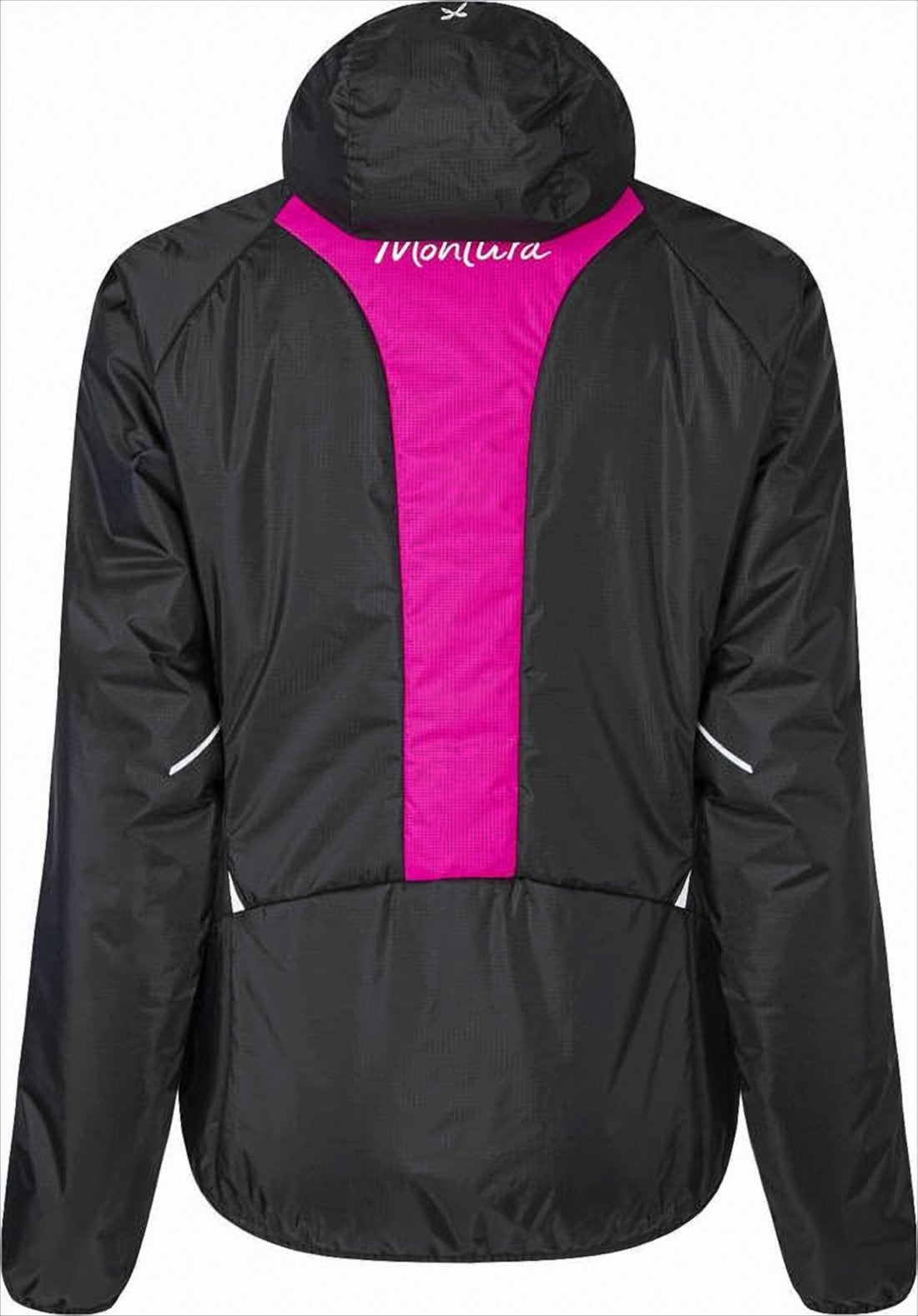Sporty Black Jacket with Vibrant Magenta Accents