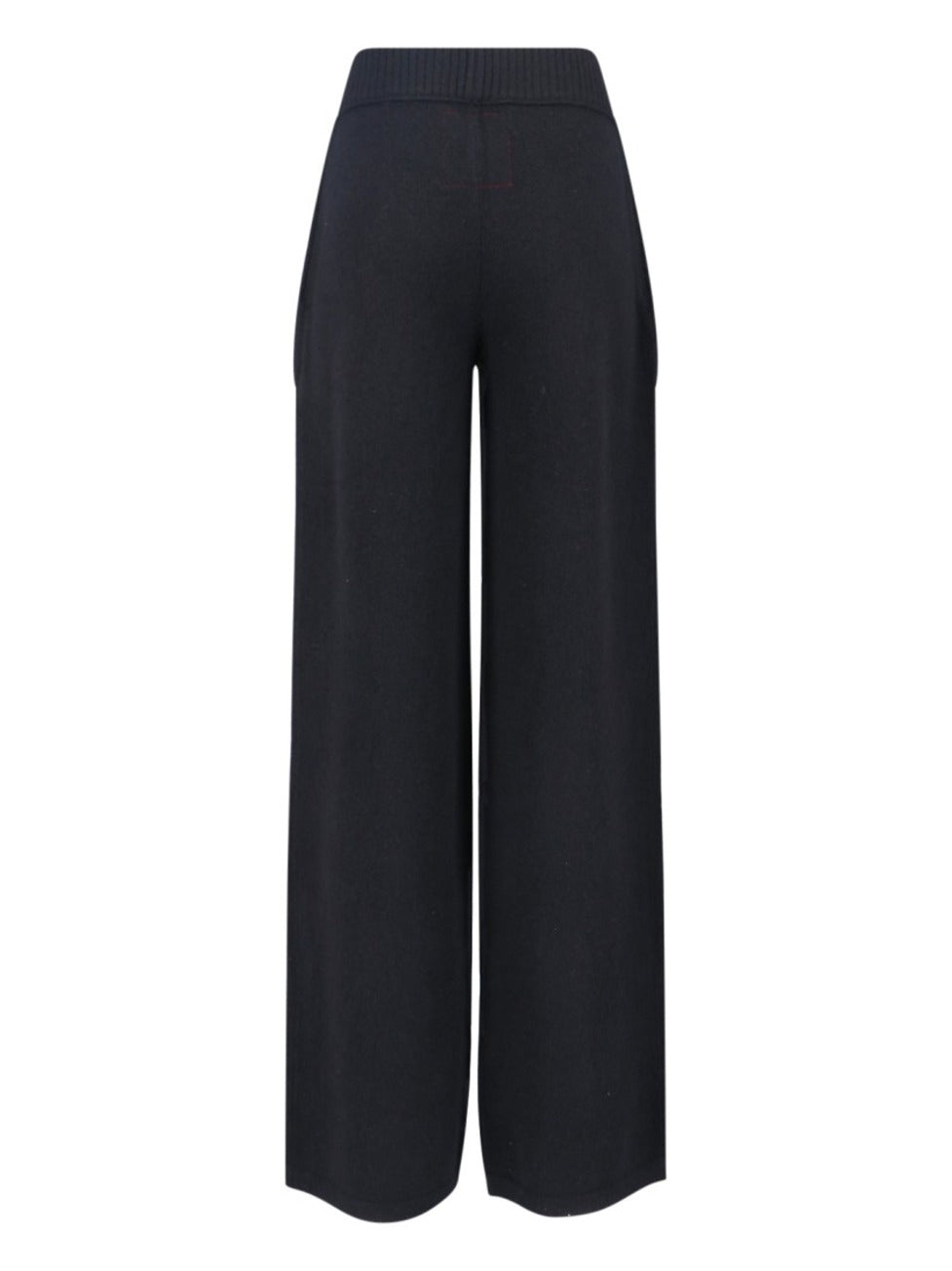 Wide-Leg Trousers With High Ribbed Waistband