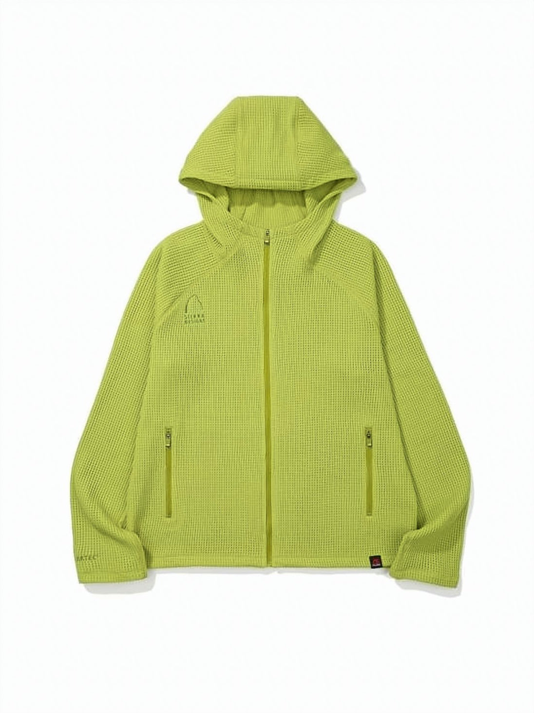Textured Waffle-Knit Hooded Jacket