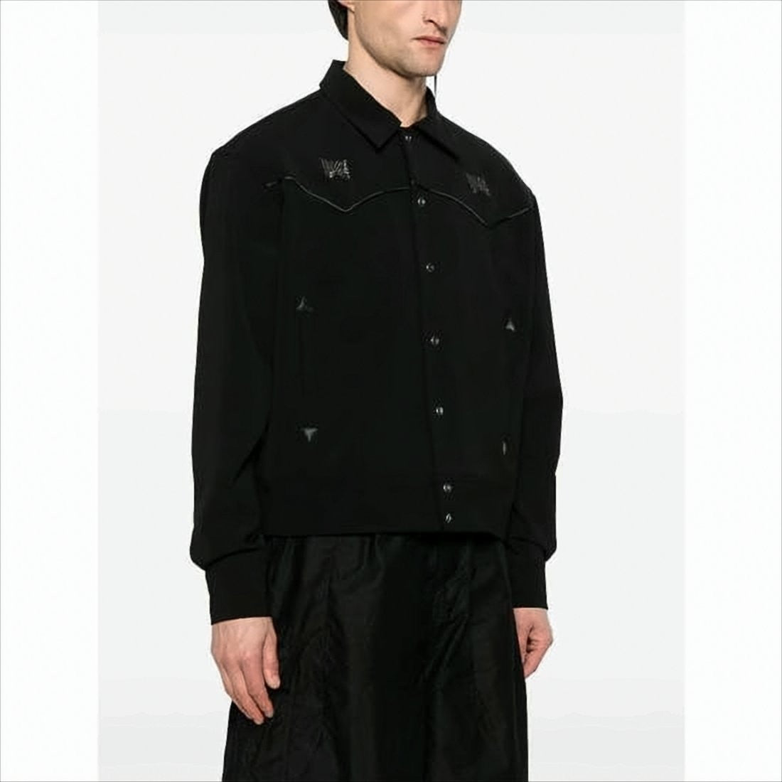 Casual Black Jacket with Classic Collar