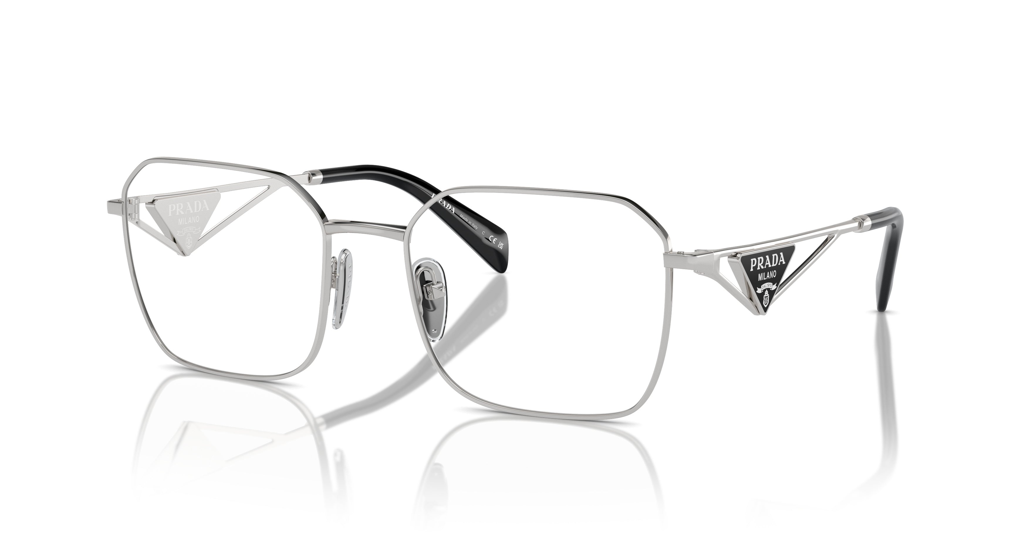 0pr A51v Geometric Oversized Square Frame Prada Eyeglasses