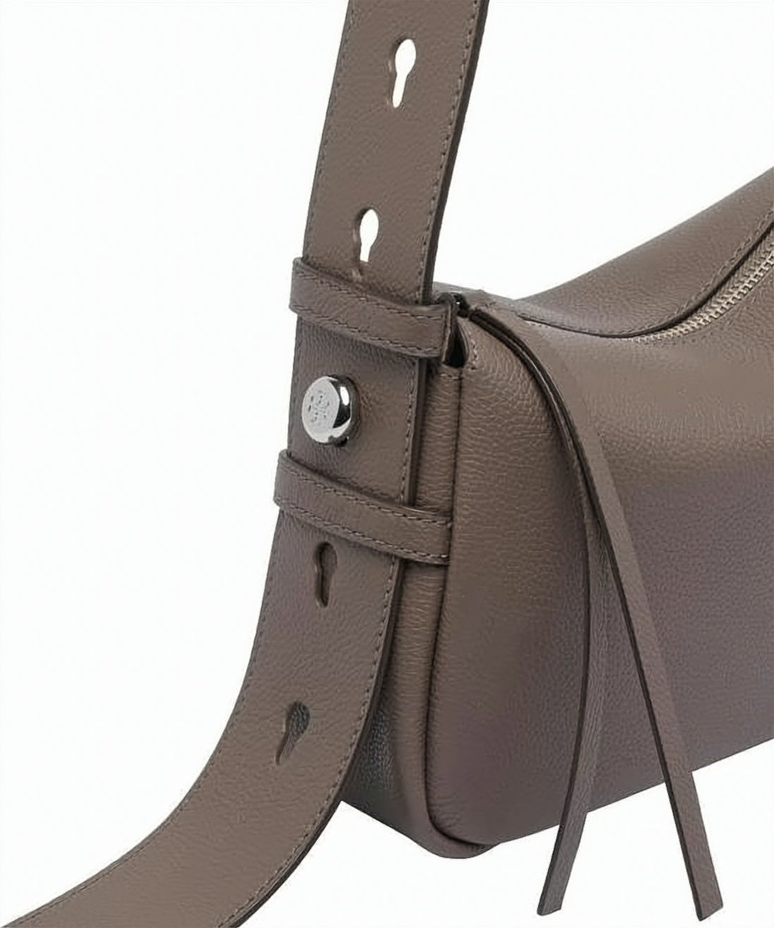 Brown Structured Rectangular Cowhide Shoulder Bag