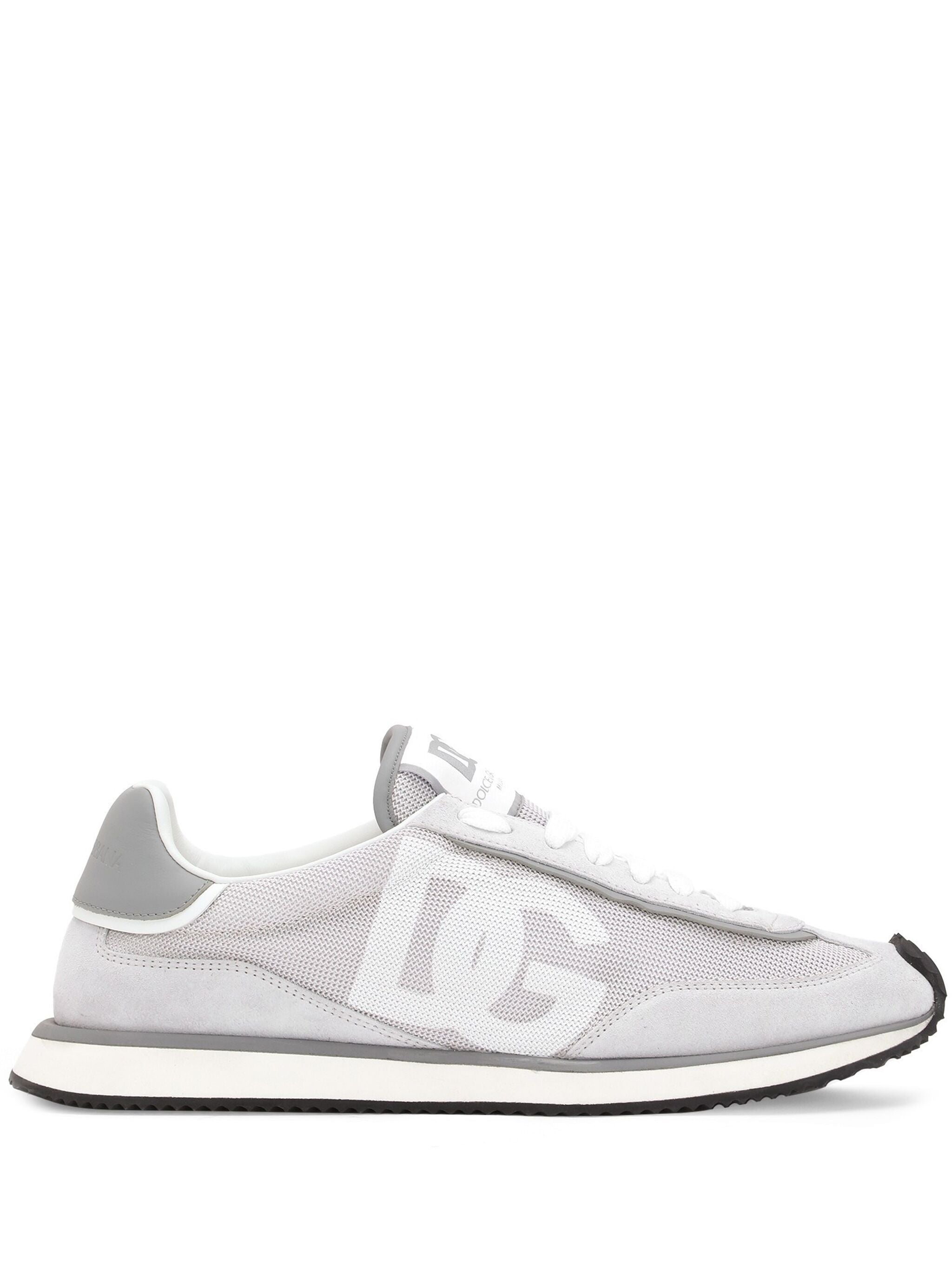 Black Low-Top Leather Mesh Cushioned Sneakers