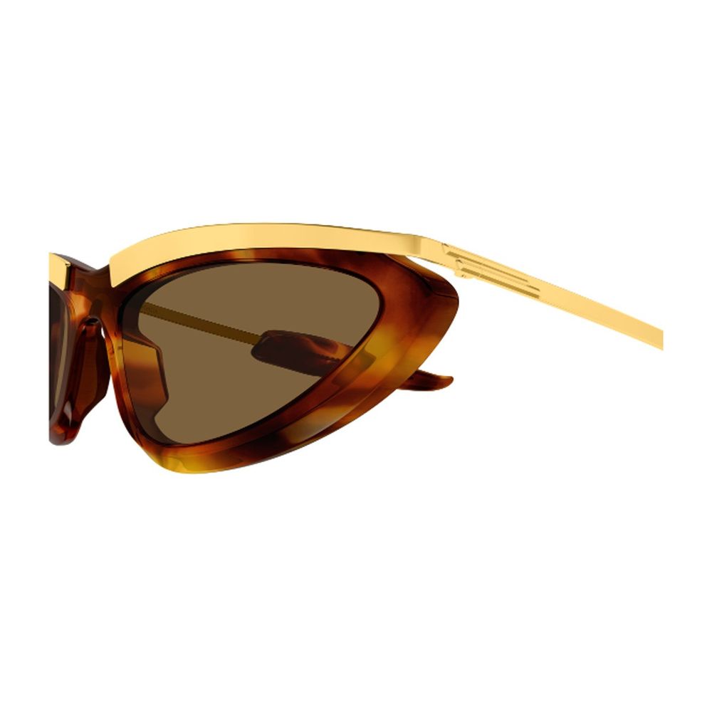Cat-Eye Frame Sunglasses In Havana Acetate With Gold Accents
