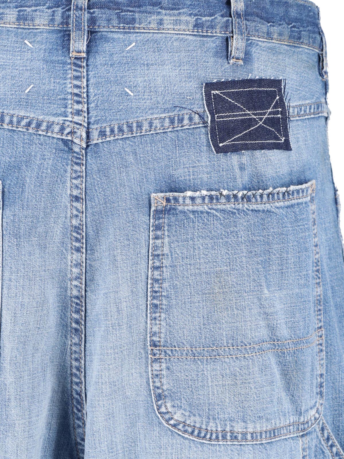 Blue Wide-Leg Four Stitches Jeans