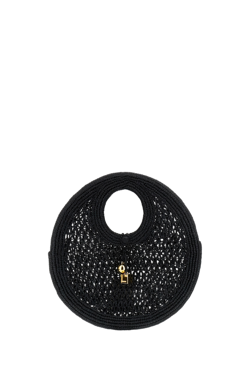 Black Le Petit Rond Spiaggia Raffia Bag