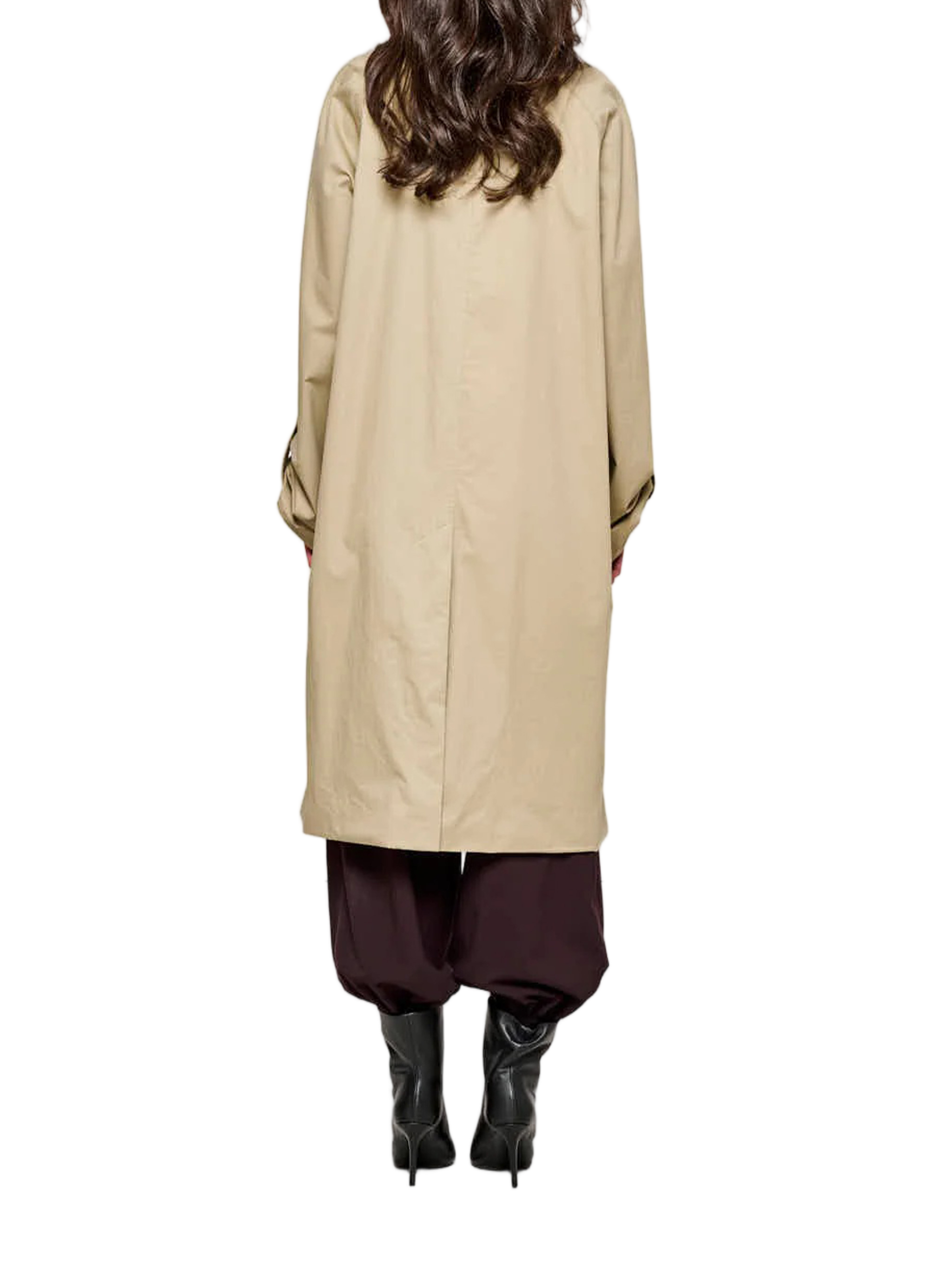 Trench Smerigliato Minimalist Mid Thigh Cotton Trench